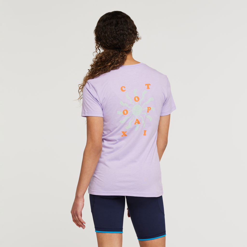 Happy Day Organic T-Shirt - Women's, Thistle, Model London